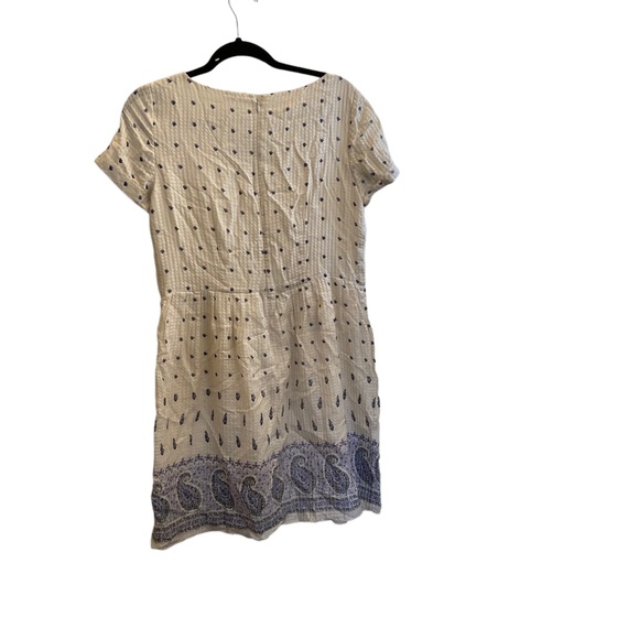 Madewell Silk Nomad Paisley Dress in Cream and Blue - Picture 10 of 12